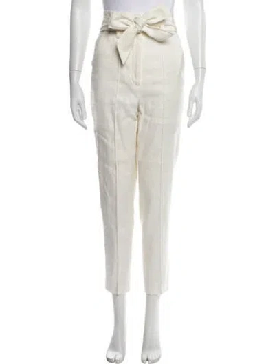 Pre-owned Veronica Beard Linen Skinny Leg Pants In Neutral