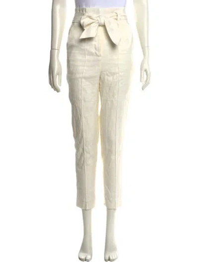 Pre-owned Veronica Beard Linen Skinny Leg Pants In Neutral