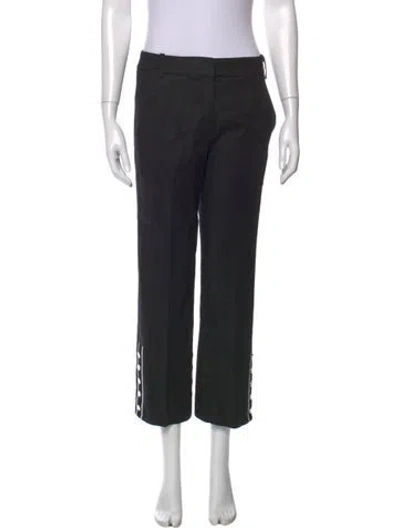 Pre-owned Veronica Beard Linen Straight Leg Pants In Black