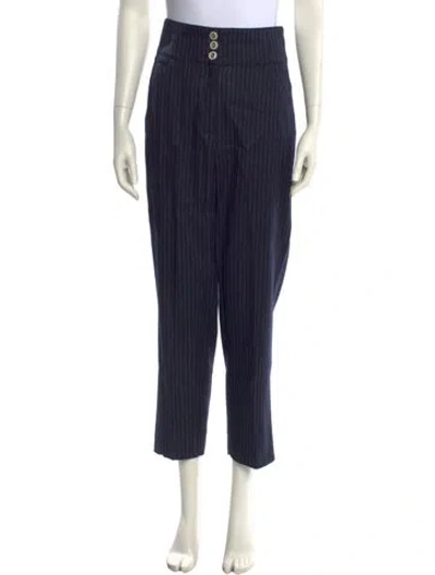 Pre-owned Veronica Beard Linen Straight Leg Pants In Blue