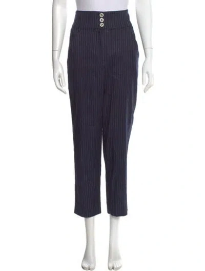 Pre-owned Veronica Beard Linen Straight Leg Pants In Blue