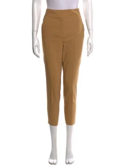 Pre-owned Veronica Beard Linen Straight Leg Pants In Brown