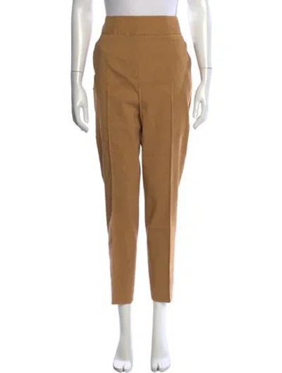 Pre-owned Veronica Beard Linen Straight Leg Pants In Brown