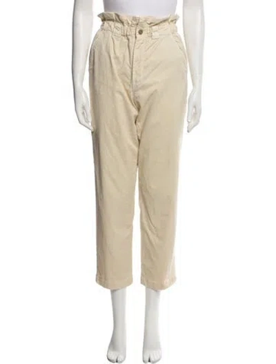 Pre-owned Veronica Beard Linen Straight Leg Pants In Neutral