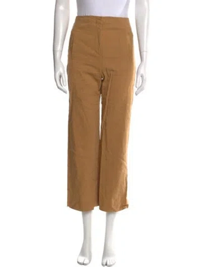 Pre-owned Veronica Beard Linen Straight Leg Pants In Neutral