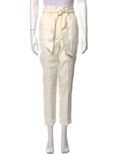 Pre-owned Veronica Beard Linen Straight Leg Pants In Neutral