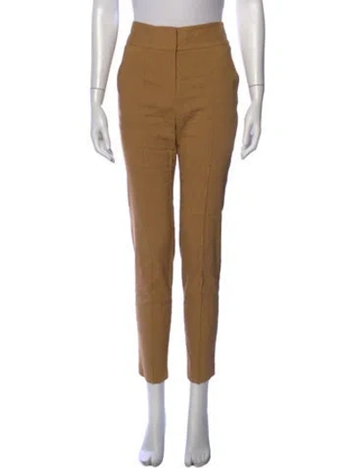 Pre-owned Veronica Beard Linen Straight Leg Pants In Neutral