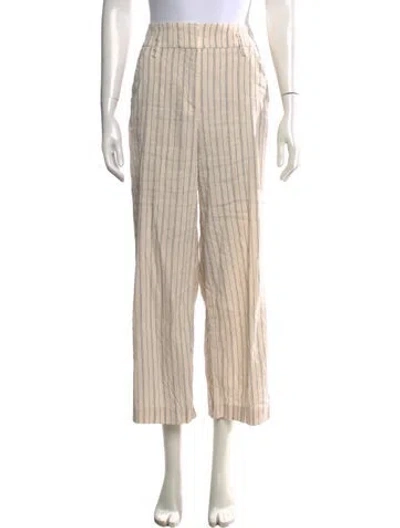 Pre-owned Veronica Beard Linen Straight Leg Pants In Neutrals