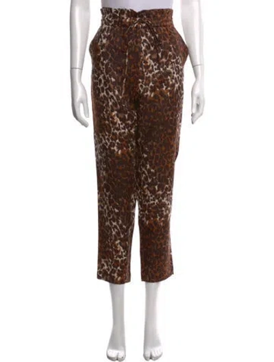 Pre-owned Veronica Beard Linen Straight Leg Pants W/ Tags In Brown
