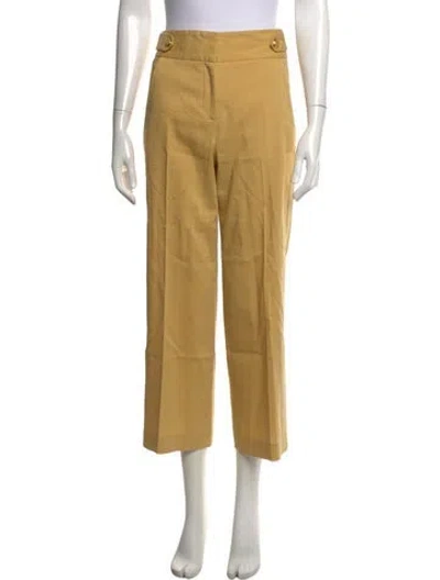 Pre-owned Veronica Beard Linen Straight Leg Pants In Yellow