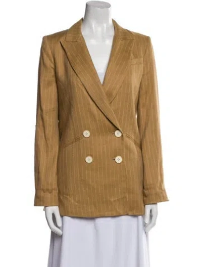 Pre-owned Veronica Beard Linen Striped Blazer In Neutral