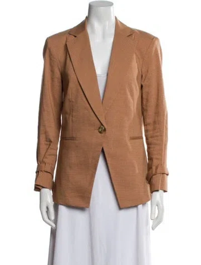 Pre-owned Veronica Beard Linen Striped Blazer In Neutral