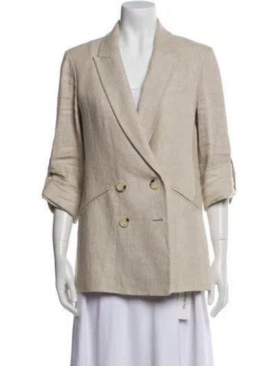Pre-owned Veronica Beard Linen Striped Blazer In Neutral