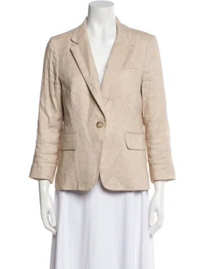 Pre-owned Veronica Beard Linen Striped Blazer In Neutral
