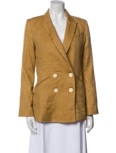 Pre-owned Veronica Beard Linen Striped Blazer In Neutral