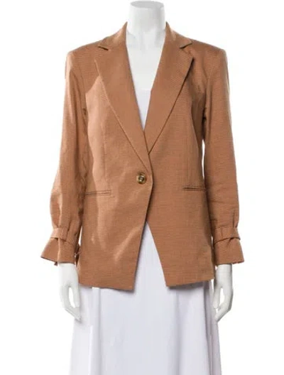 Pre-owned Veronica Beard Linen Striped Blazer In Neutral