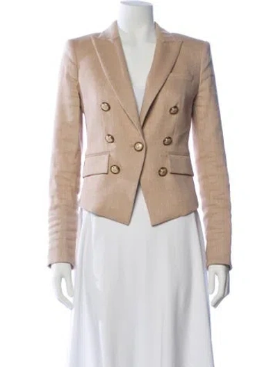 Pre-owned Veronica Beard Linen Striped Blazer In Neutral