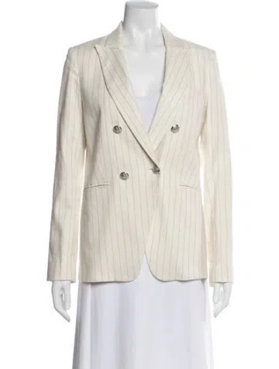 Pre-owned Veronica Beard Linen Striped Blazer In Neutral