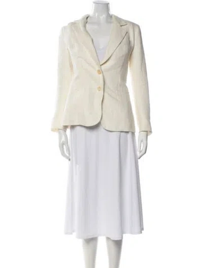 Pre-owned Veronica Beard Linen Striped Blazer In Neutral