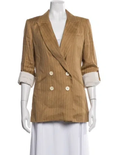 Pre-owned Veronica Beard Linen Striped Blazer In Neutrals