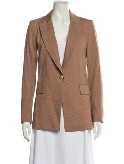 Pre-owned Veronica Beard Linen Striped Blazer In Orange