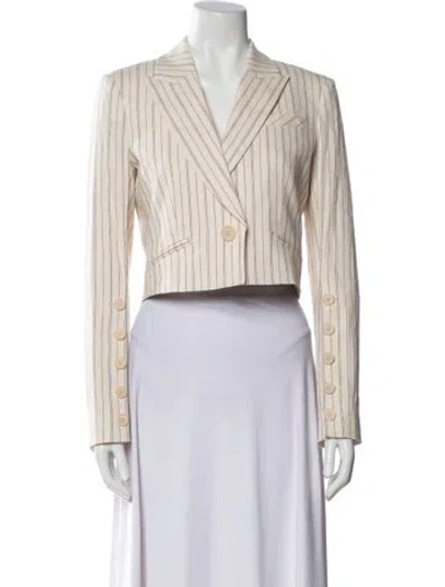 Pre-owned Veronica Beard Linen Striped Blazer W/ Tags In Neutral