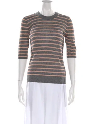 Pre-owned Veronica Beard Linen Striped Sweater In Multi