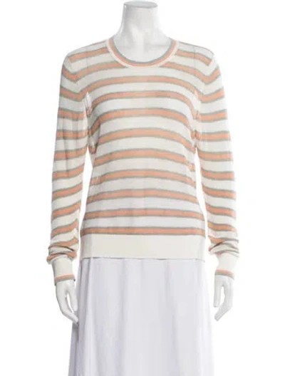Pre-owned Veronica Beard Linen Striped Sweater In Multicolor