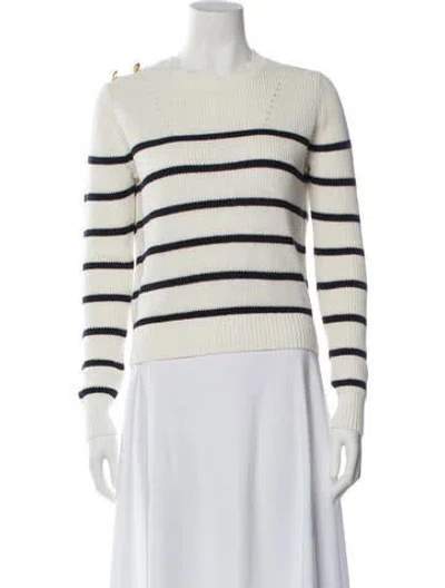 Pre-owned Veronica Beard Linen Striped Sweater In Neutral