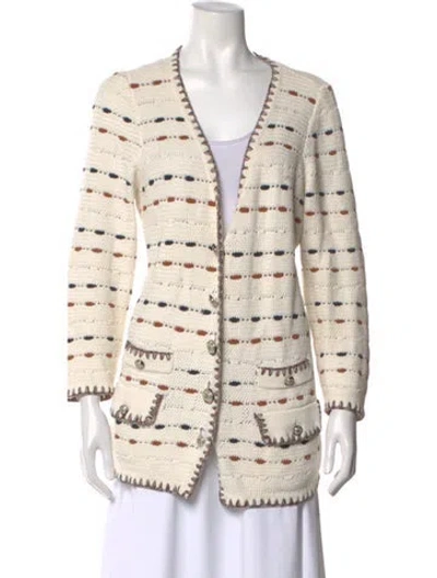 Pre-owned Veronica Beard Linen Striped Sweater In Neutral