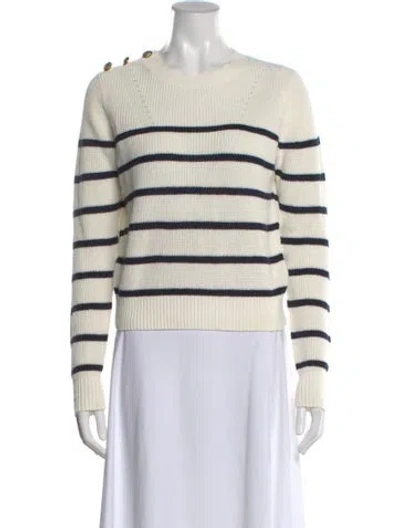 Pre-owned Veronica Beard Linen Striped Sweater In Neutral