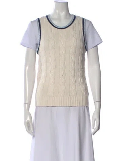 Pre-owned Veronica Beard Linen Striped Sweater In Neutral