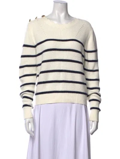Pre-owned Veronica Beard Linen Striped Sweater In Neutral