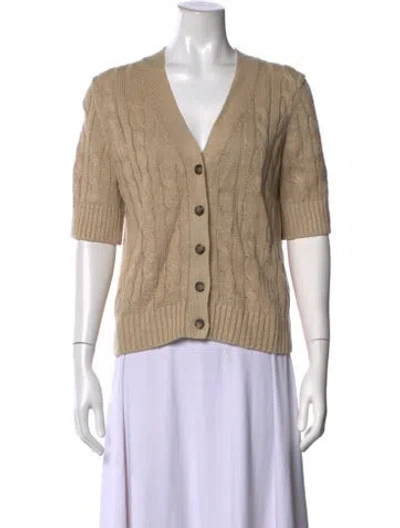 Pre-owned Veronica Beard Linen Striped Sweater In Neutrals