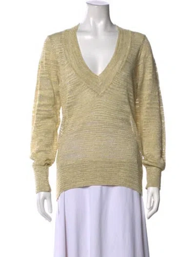 Pre-owned Veronica Beard Linen Striped Sweater In Neutrals