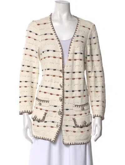 Pre-owned Veronica Beard Linen Striped Sweater In Neutrals