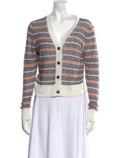 Pre-owned Veronica Beard Linen Striped Sweater In Neutrals