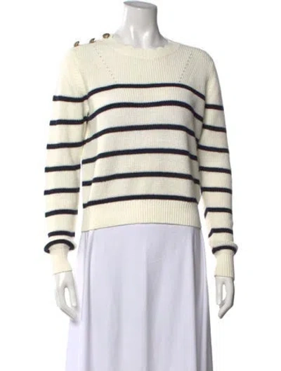 Pre-owned Veronica Beard Linen Striped Sweater In Neutrals