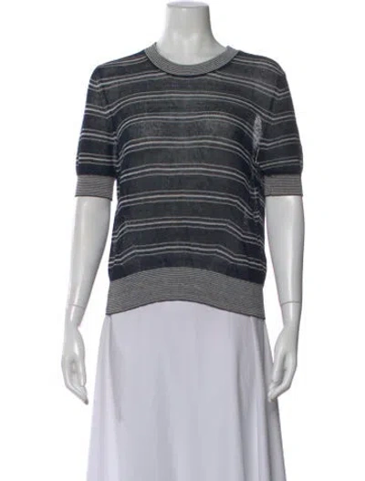 Pre-owned Veronica Beard Linen Striped Top In Multi