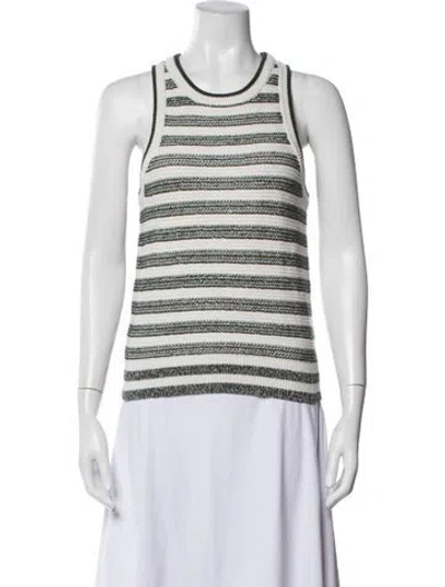 Pre-owned Veronica Beard Linen Striped Top In Multi