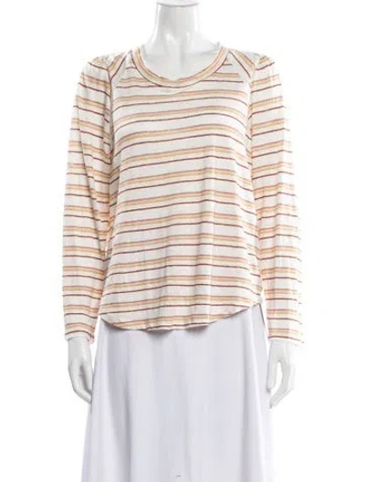 Pre-owned Veronica Beard Linen Striped Top In Neutral