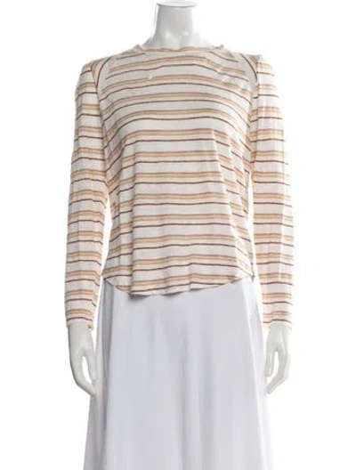 Pre-owned Veronica Beard Linen Striped Top In Neutral