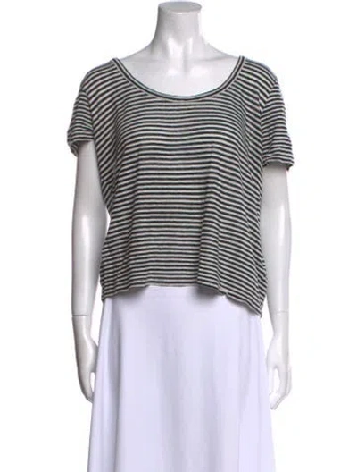 Pre-owned Veronica Beard Linen Striped T-shirt In Multi
