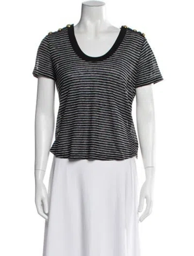 Pre-owned Veronica Beard Linen Striped T-shirt In Multi