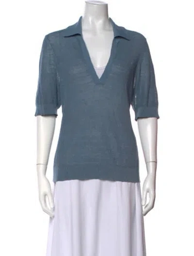 Pre-owned Veronica Beard Linen Sweater In Blue