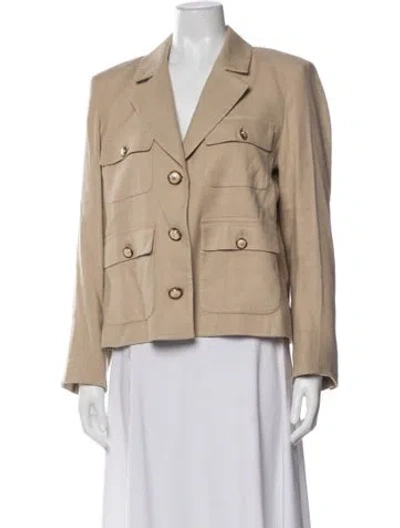 Pre-owned Veronica Beard Linen Utility Jacket In Neutral