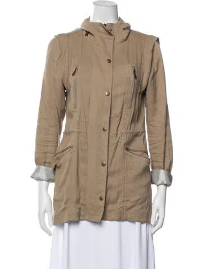 Pre-owned Veronica Beard Linen Utility Jacket In Neutral