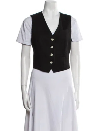 Pre-owned Veronica Beard Linen Vest In Black