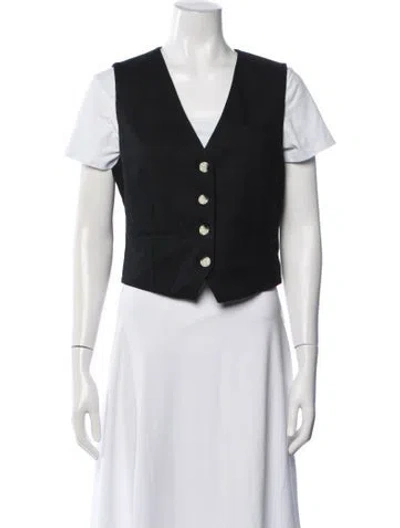 Pre-owned Veronica Beard Linen Vest In Black