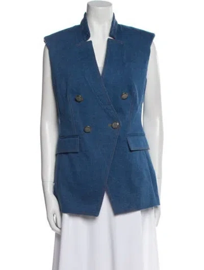Pre-owned Veronica Beard Linen Vest In Blue